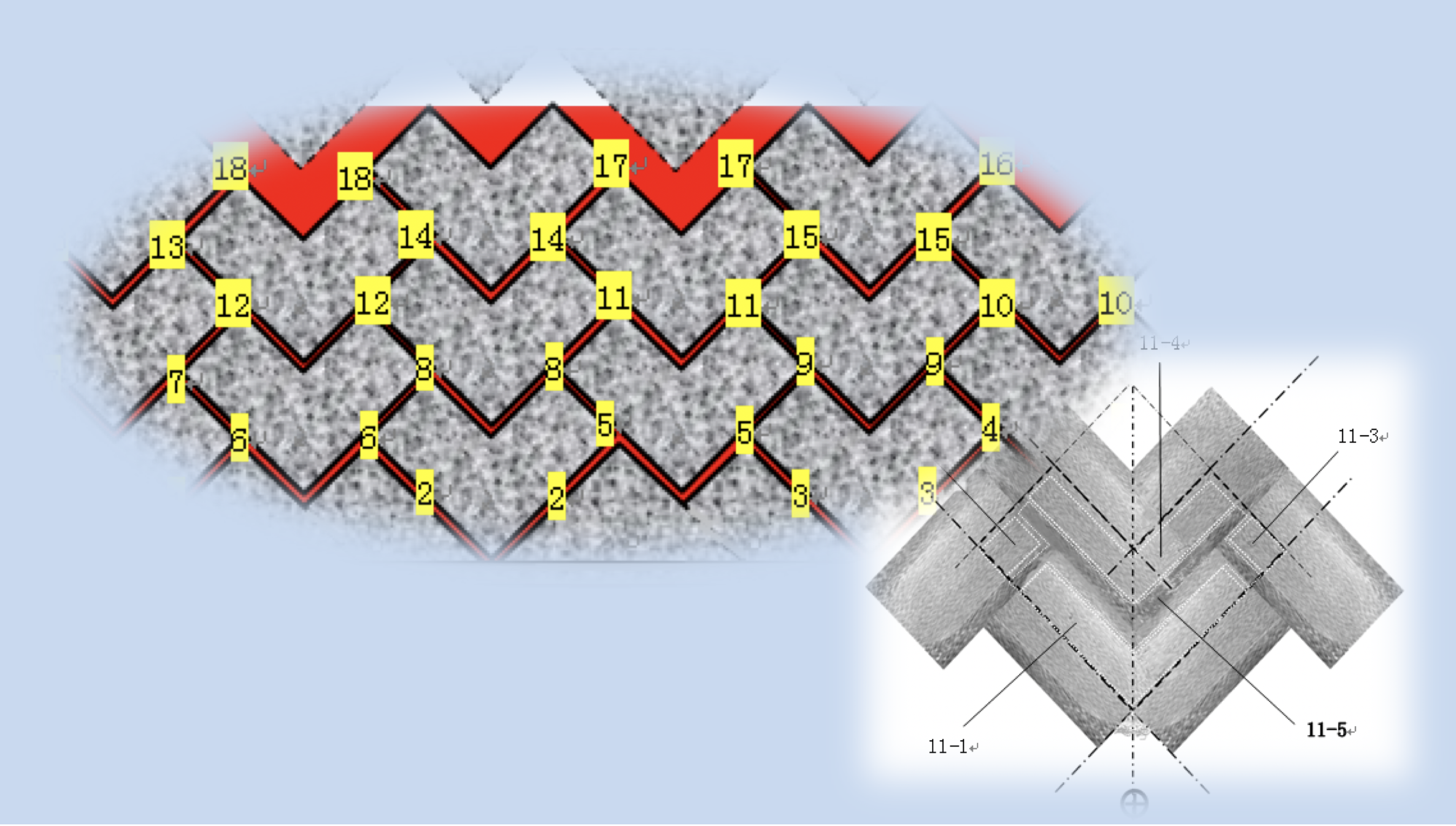 The seemingly simple structure contains a complex new basketball-net additive microstructure.